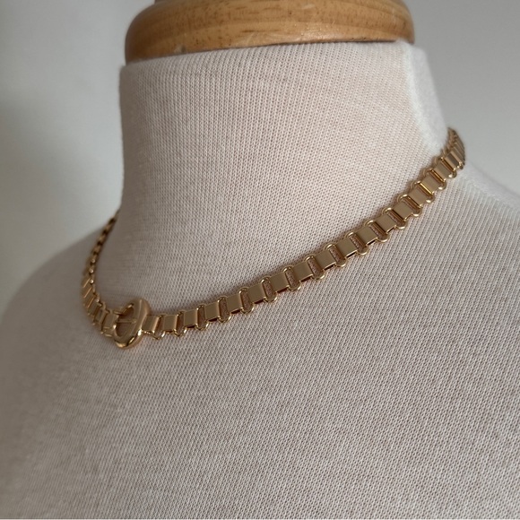 NWT 14k Gold Plated Western Buckle Necklace by Anthropologie - Picture 8 of 12